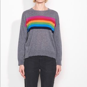 Sundry Rainbow Stripes Crewneck Sweater NWT